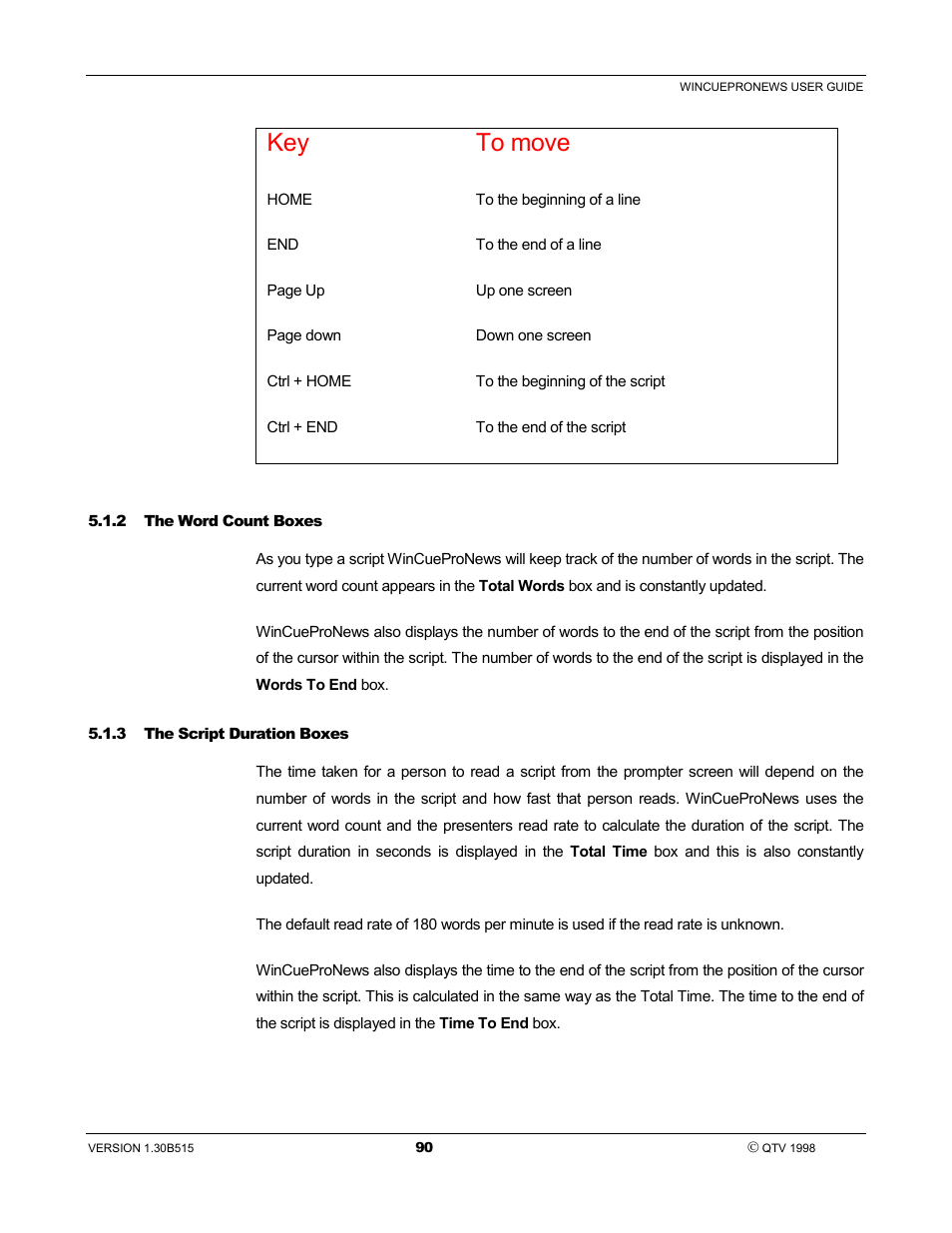 Key to move | Autocue WinCue Pro News User Manual | Page 90 / 135