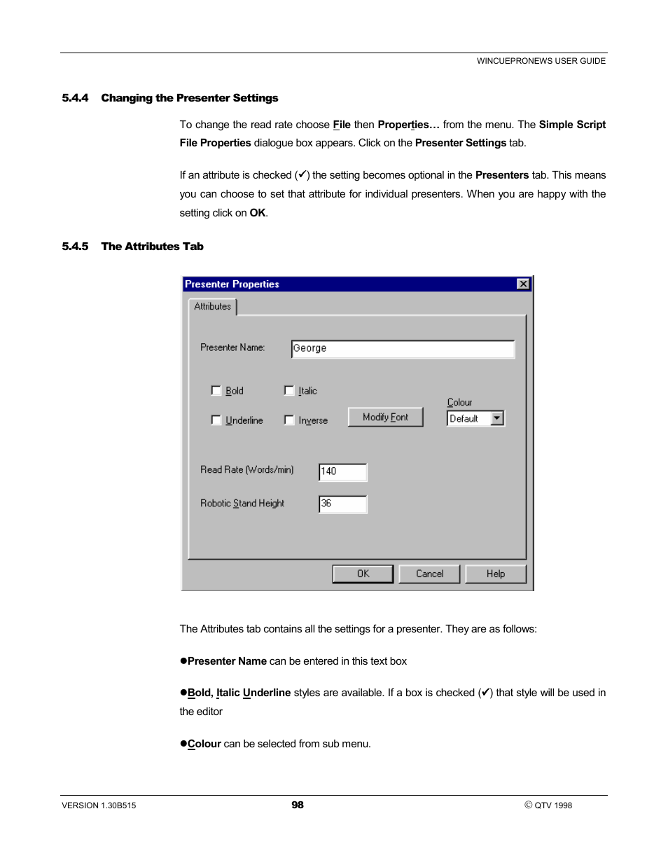 Autocue WinCue Pro News User Manual | Page 98 / 135