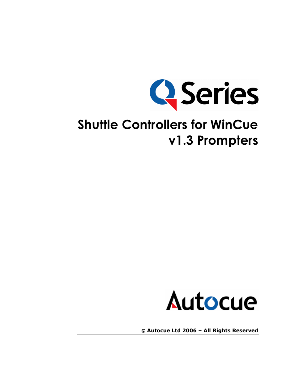 Autocue WinCue v1.3 Shuttle Controllers User Manual | 10 pages