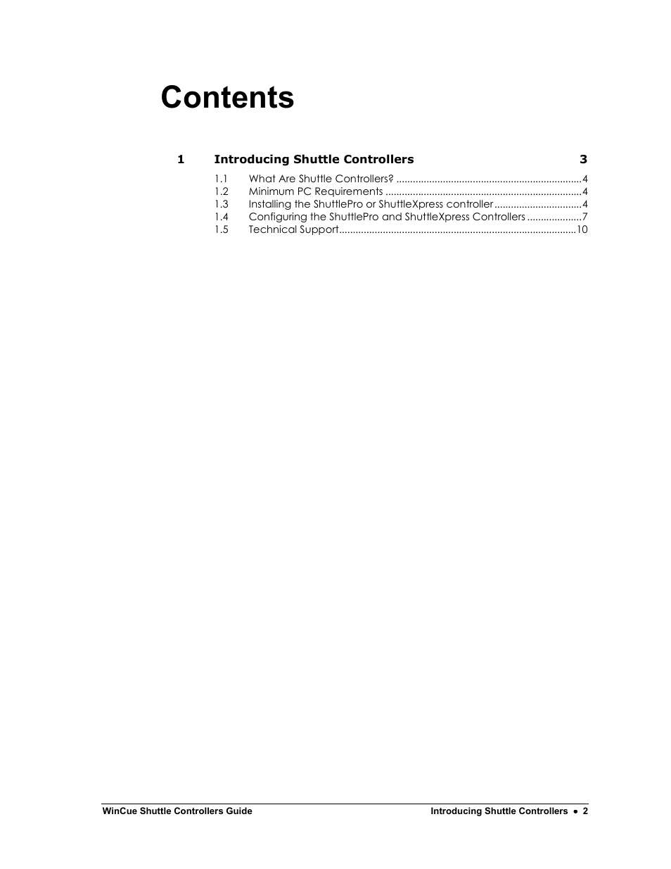 Autocue WinCue v1.3 Shuttle Controllers User Manual | Page 2 / 10