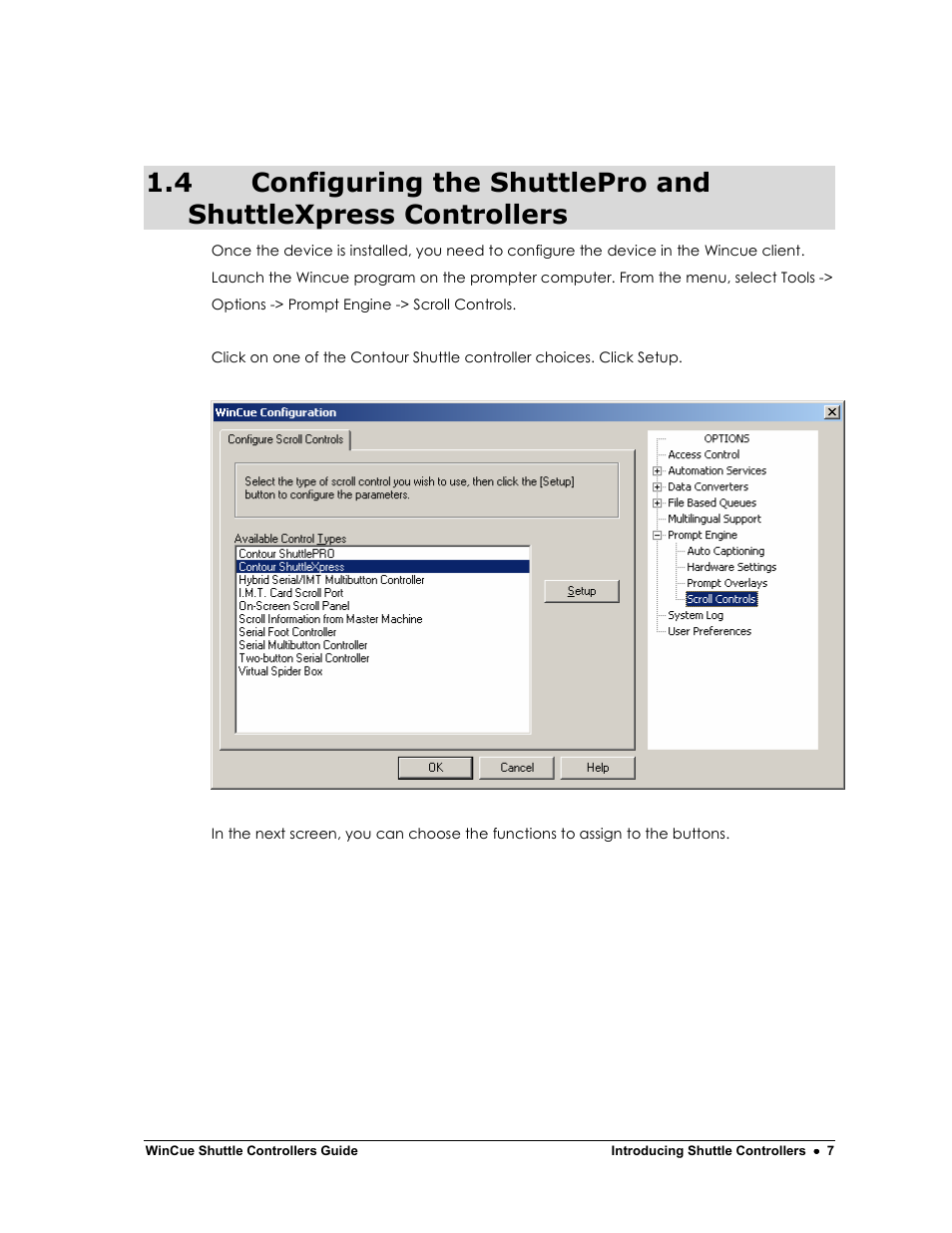 Autocue WinCue v1.3 Shuttle Controllers User Manual | Page 7 / 10