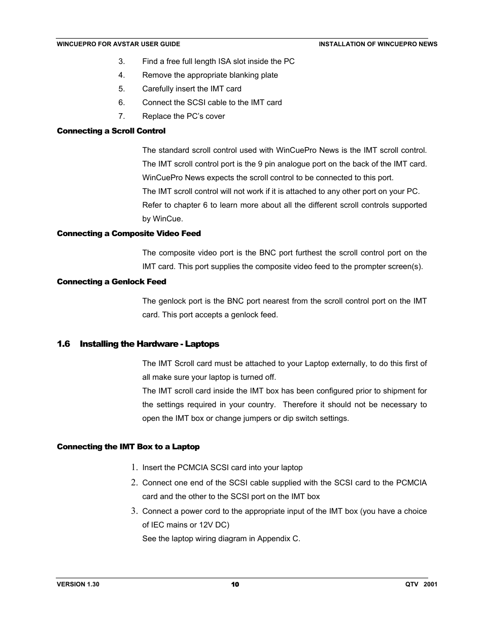 Autocue US 10-11-01 WinCuePro News AvStar Interface User Manual | Page 10 / 121