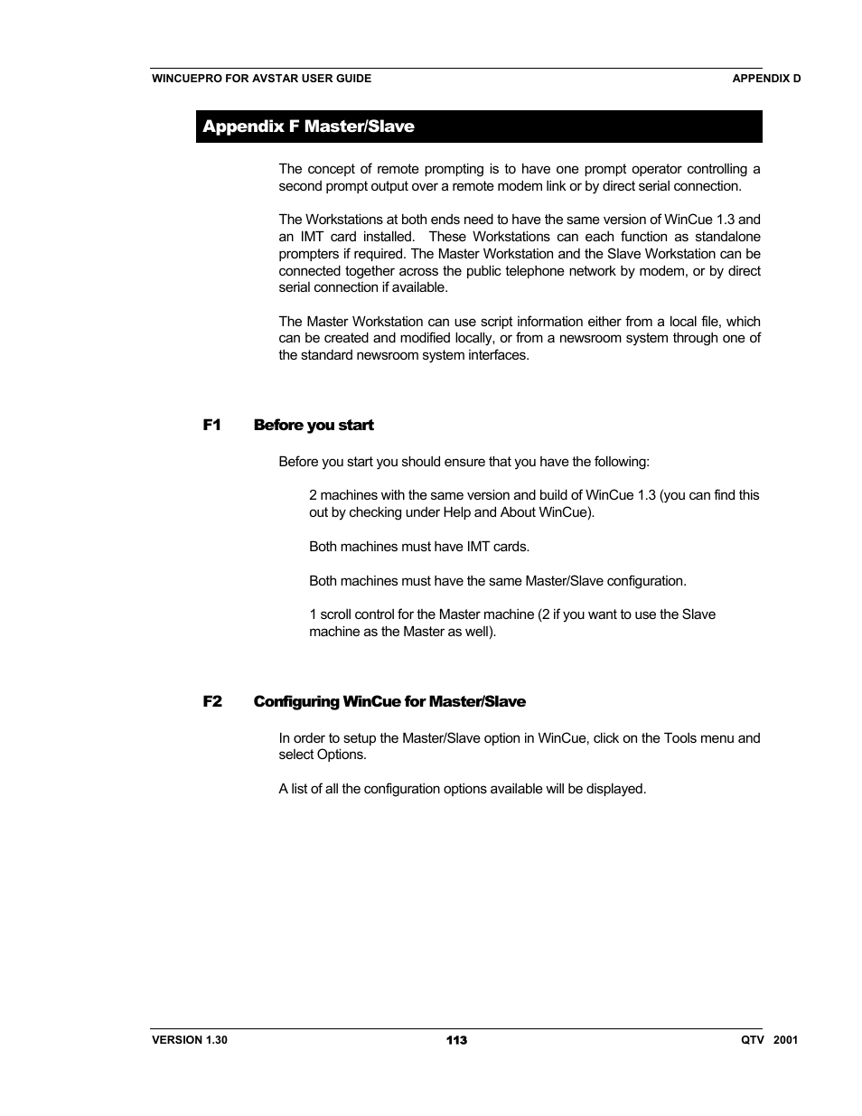Autocue US 10-11-01 WinCuePro News AvStar Interface User Manual | Page 113 / 121