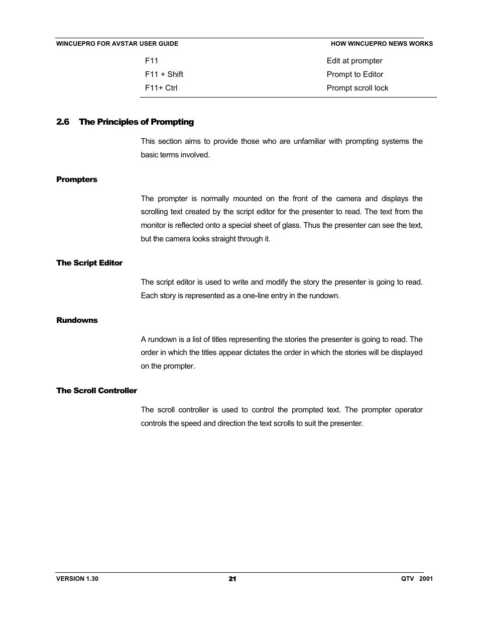 Autocue US 10-11-01 WinCuePro News AvStar Interface User Manual | Page 21 / 121