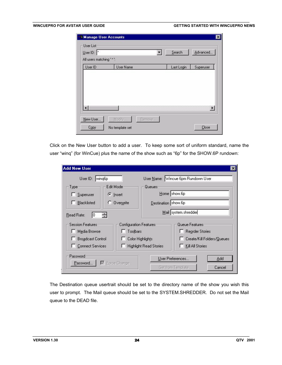 Autocue US 10-11-01 WinCuePro News AvStar Interface User Manual | Page 24 / 121