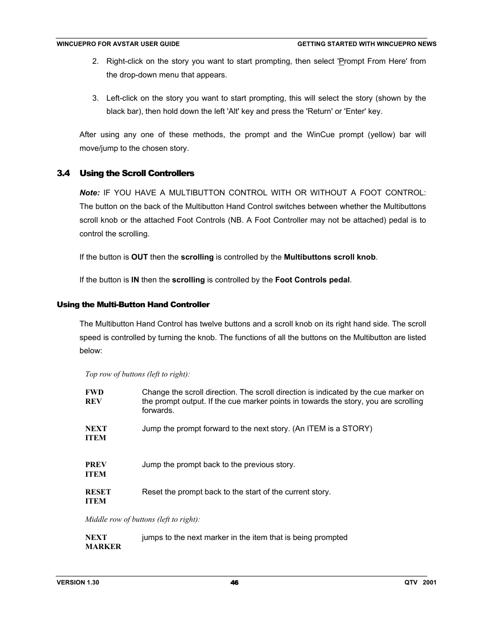 Autocue US 10-11-01 WinCuePro News AvStar Interface User Manual | Page 46 / 121