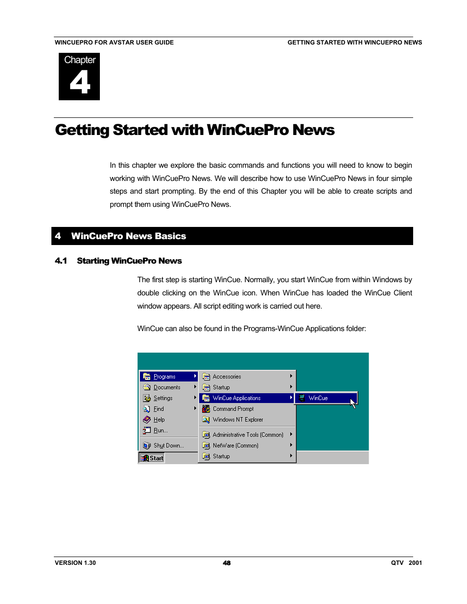 Getting started with wincuepro news | Autocue US 10-11-01 WinCuePro News AvStar Interface User Manual | Page 48 / 121