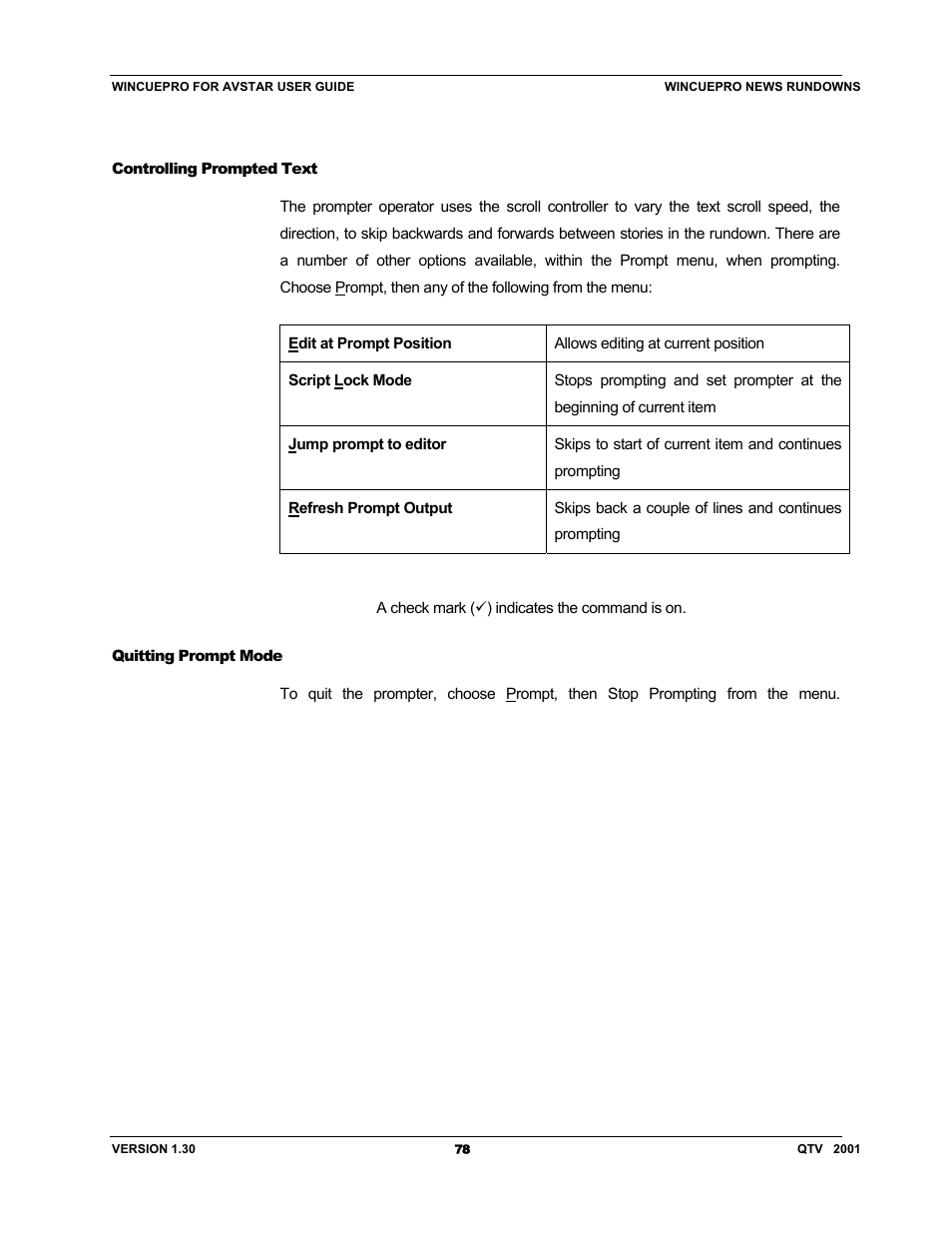 Autocue US 10-11-01 WinCuePro News AvStar Interface User Manual | Page 78 / 121