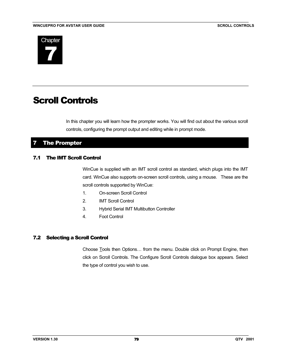Scroll controls | Autocue US 10-11-01 WinCuePro News AvStar Interface User Manual | Page 79 / 121