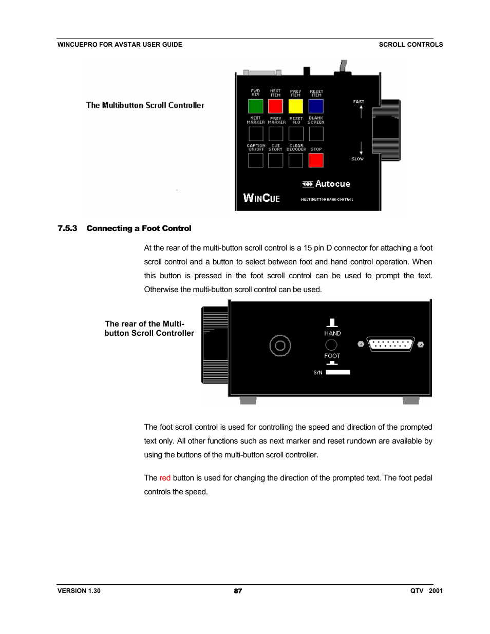 Autocue US 10-11-01 WinCuePro News AvStar Interface User Manual | Page 87 / 121