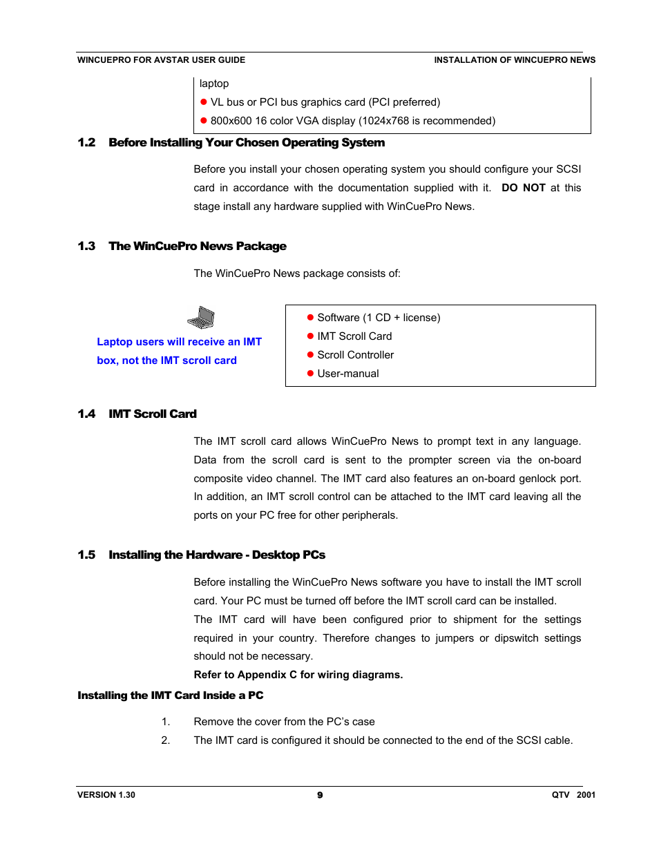 Autocue US 10-11-01 WinCuePro News AvStar Interface User Manual | Page 9 / 121