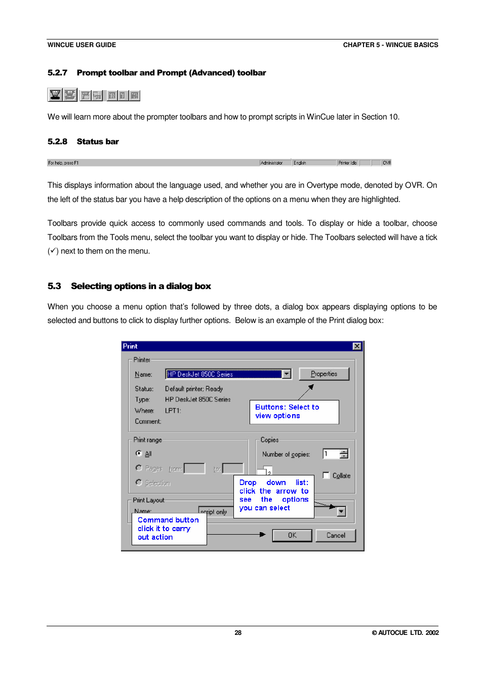 Autocue WINCUE User Manual | Page 28 / 100
