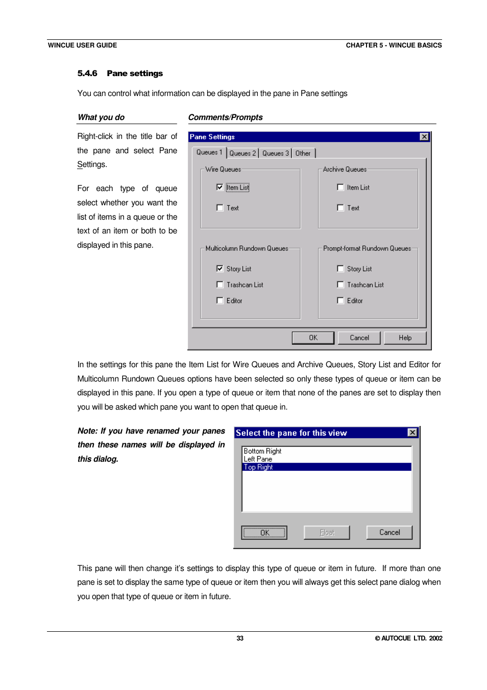 Autocue WINCUE User Manual | Page 33 / 100