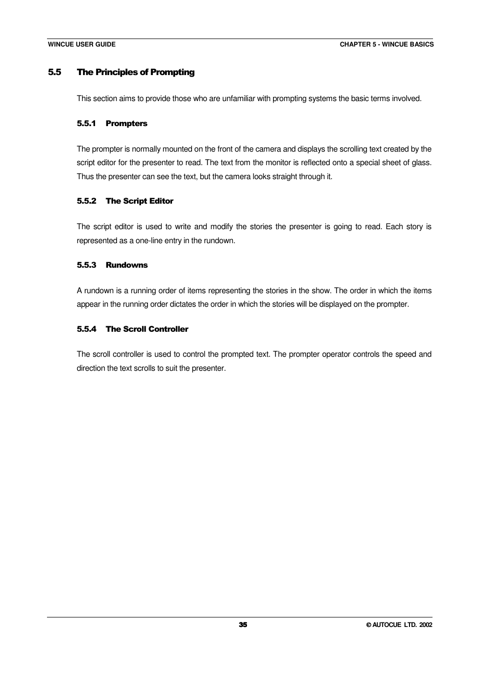 Autocue WINCUE User Manual | Page 35 / 100