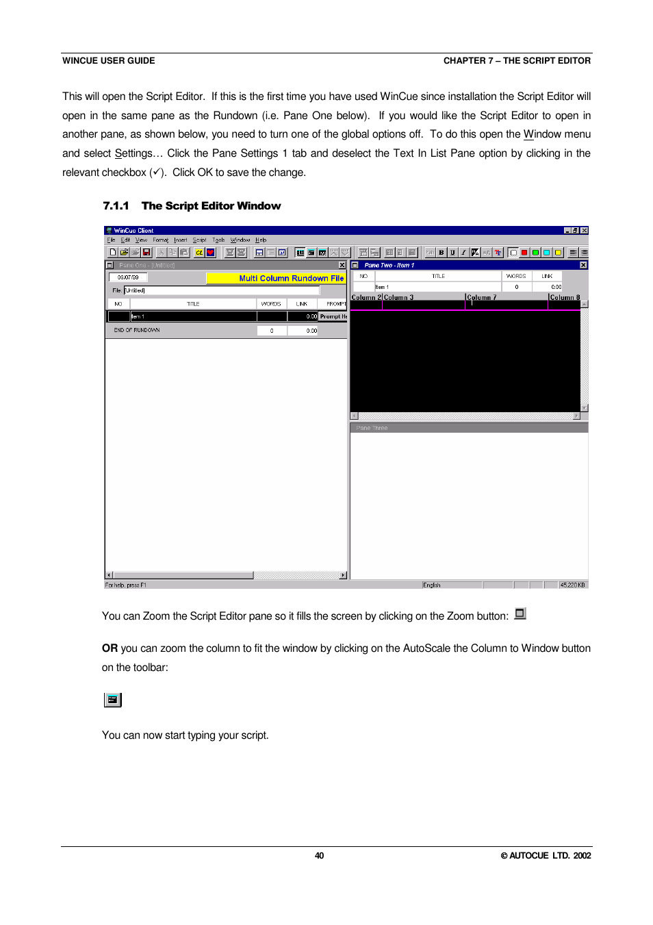 Autocue WINCUE User Manual | Page 40 / 100
