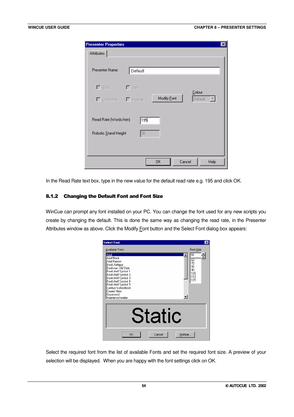 Autocue WINCUE User Manual | Page 54 / 100