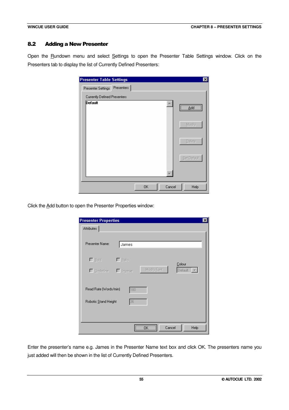 Autocue WINCUE User Manual | Page 55 / 100