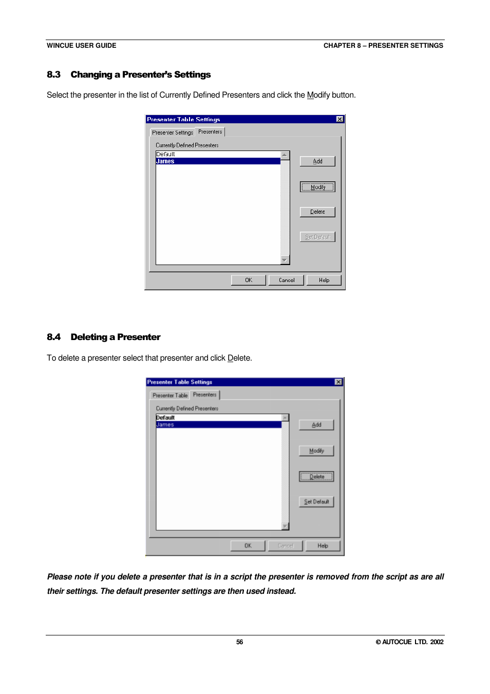 Autocue WINCUE User Manual | Page 56 / 100