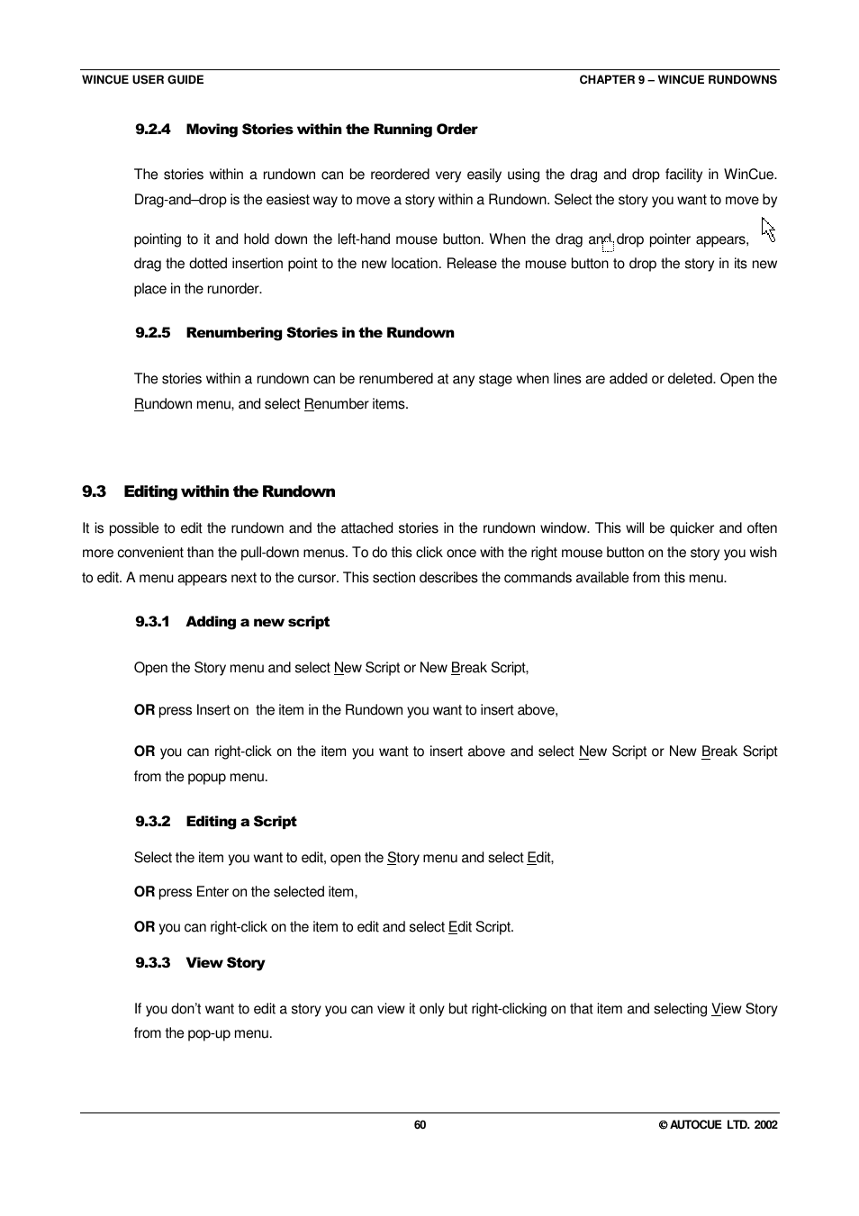 Autocue WINCUE User Manual | Page 60 / 100