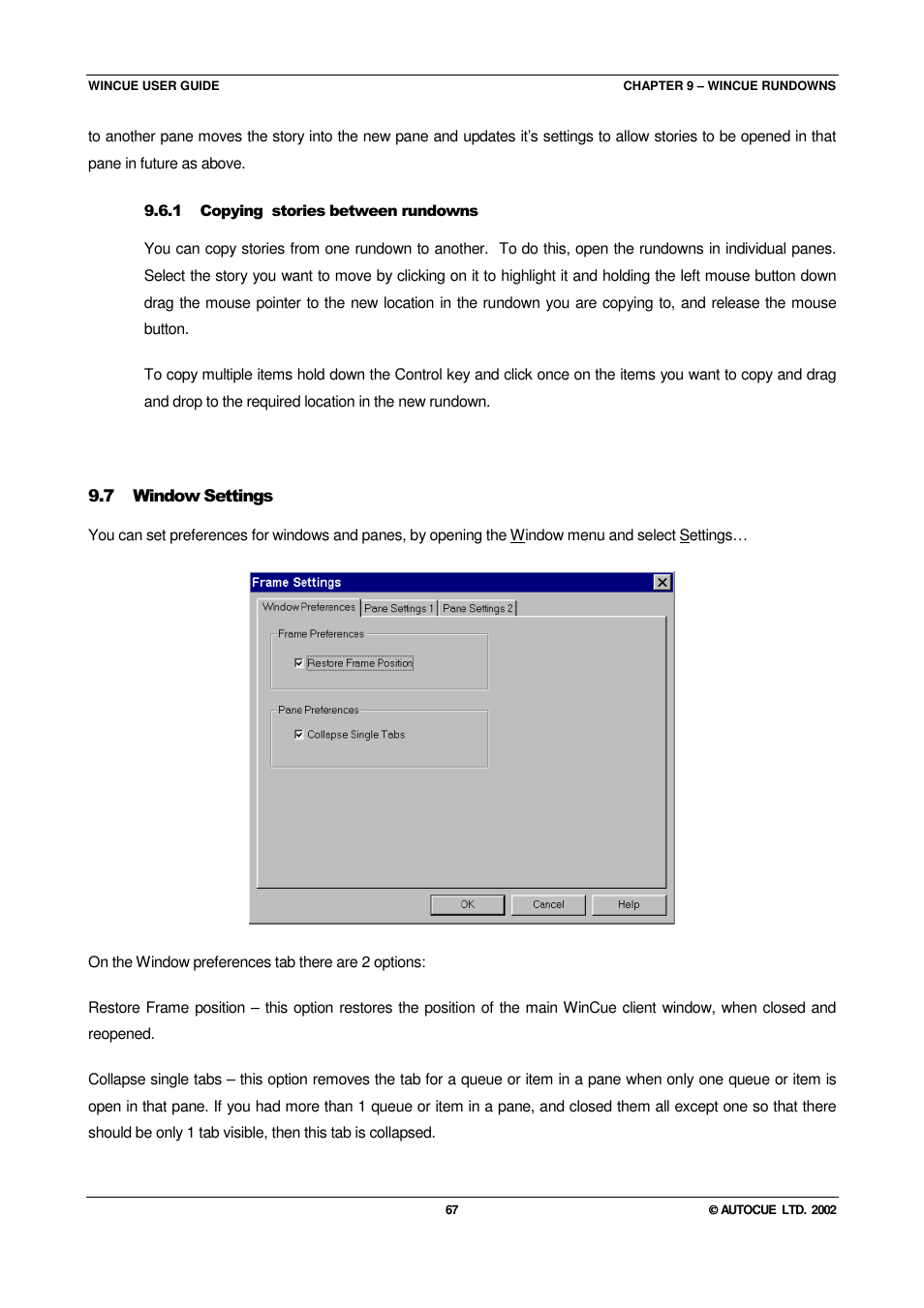 Autocue WINCUE User Manual | Page 67 / 100