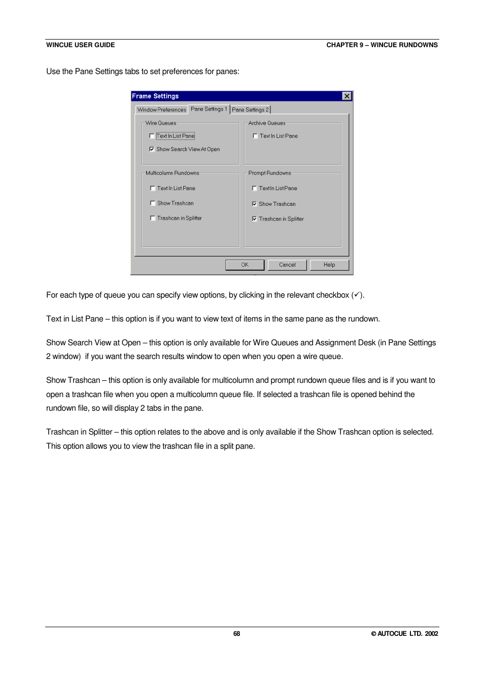 Autocue WINCUE User Manual | Page 68 / 100