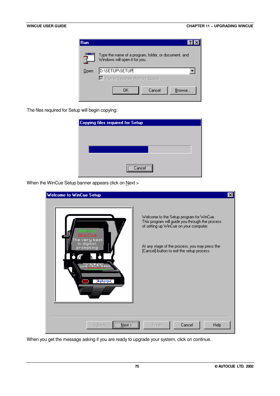 Autocue WINCUE User Manual | Page 75 / 100