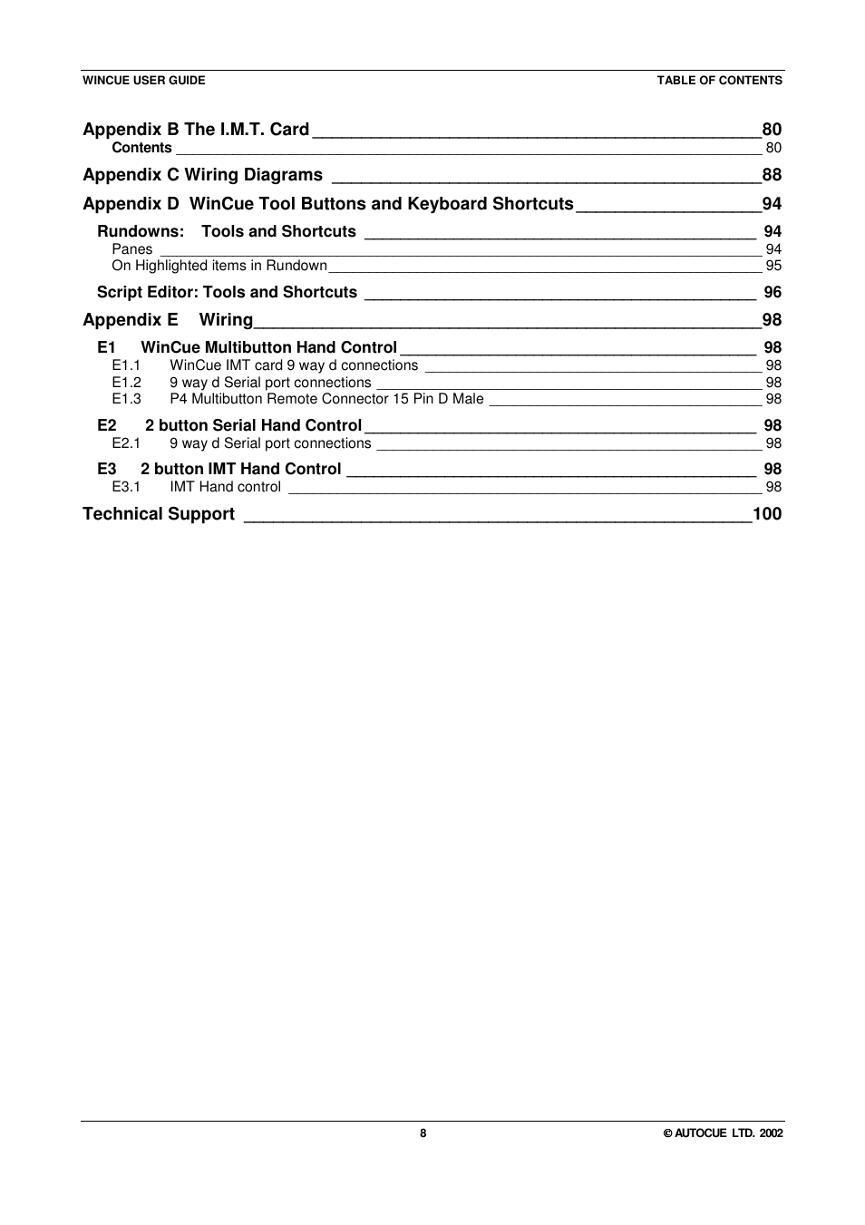 Autocue WINCUE User Manual | Page 8 / 100