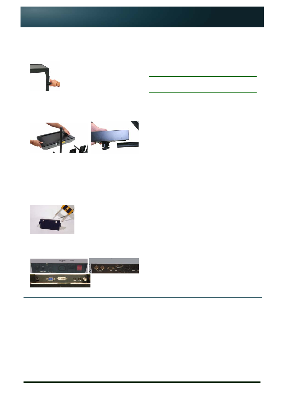 On-camera unit quick assembly instructions, Installing usb-serial converter, Further information | Attach prompter display, Adjust weight and balance, Connect cables | Autocue On-Camera Unit User Manual | Page 4 / 4