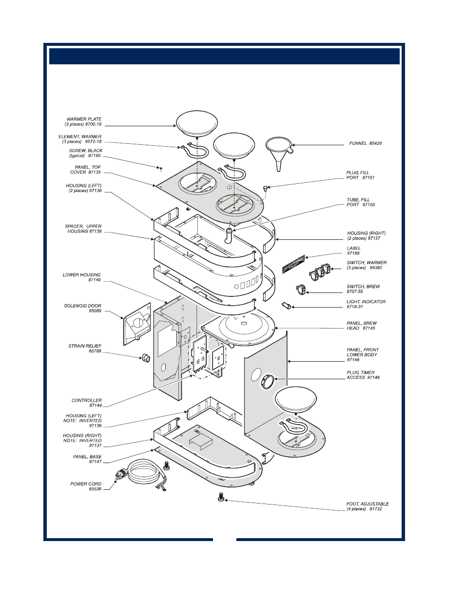 Exploded view & parts list (continued) | Bloomfield 0443 User Manual | Page 22 / 30