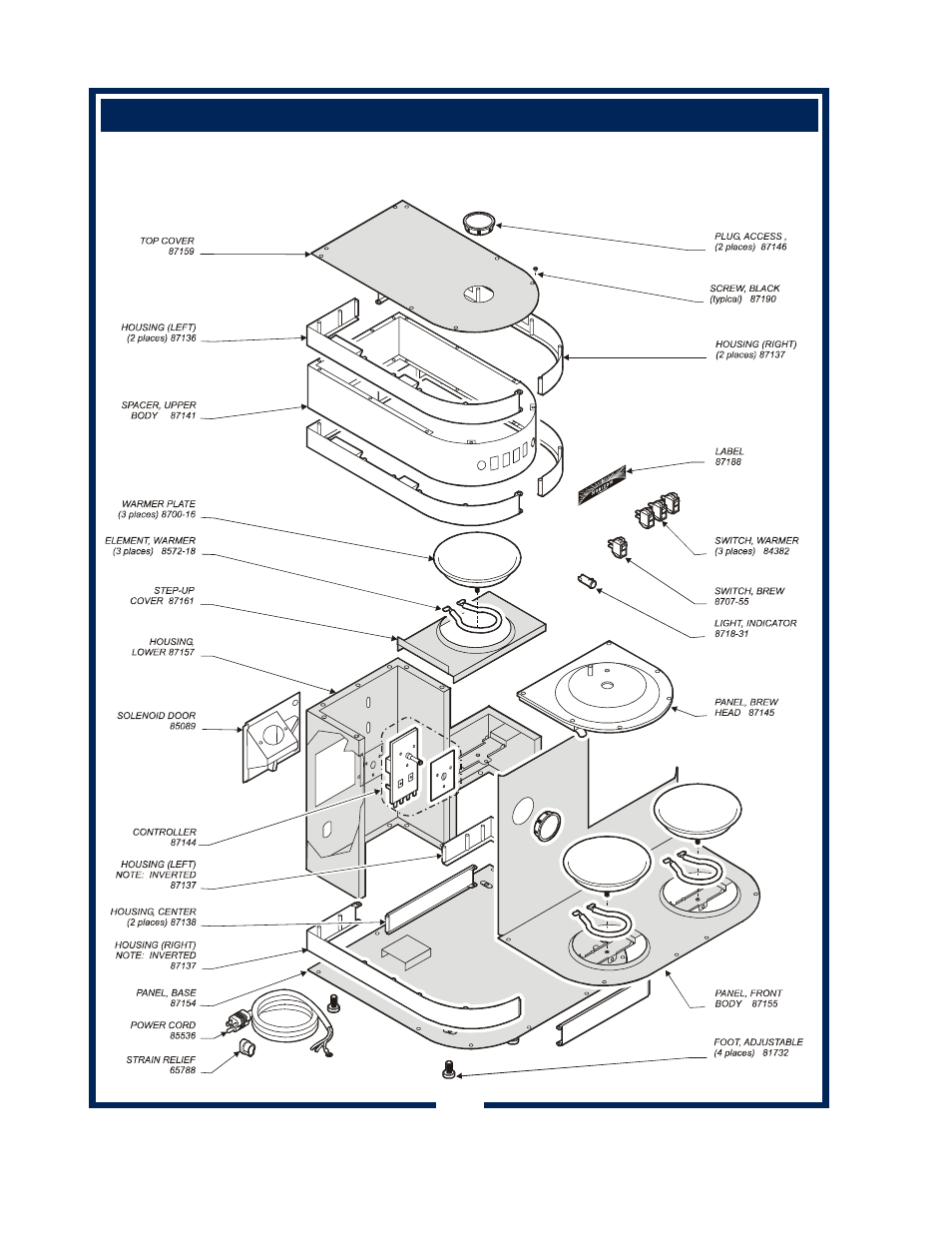 Exploded view & parts list (continued) | Bloomfield 0443 User Manual | Page 24 / 30