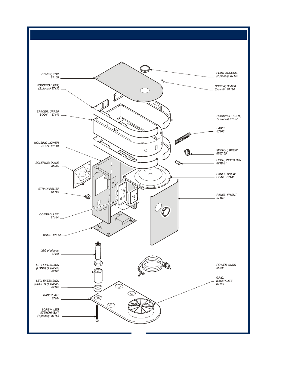 Exploded view & parts list (continued) | Bloomfield 0443 User Manual | Page 26 / 30