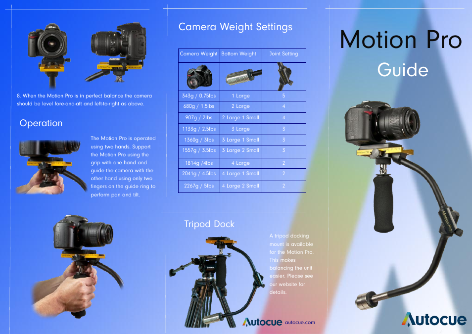 Autocue Motion Pro User Manual | 2 pages