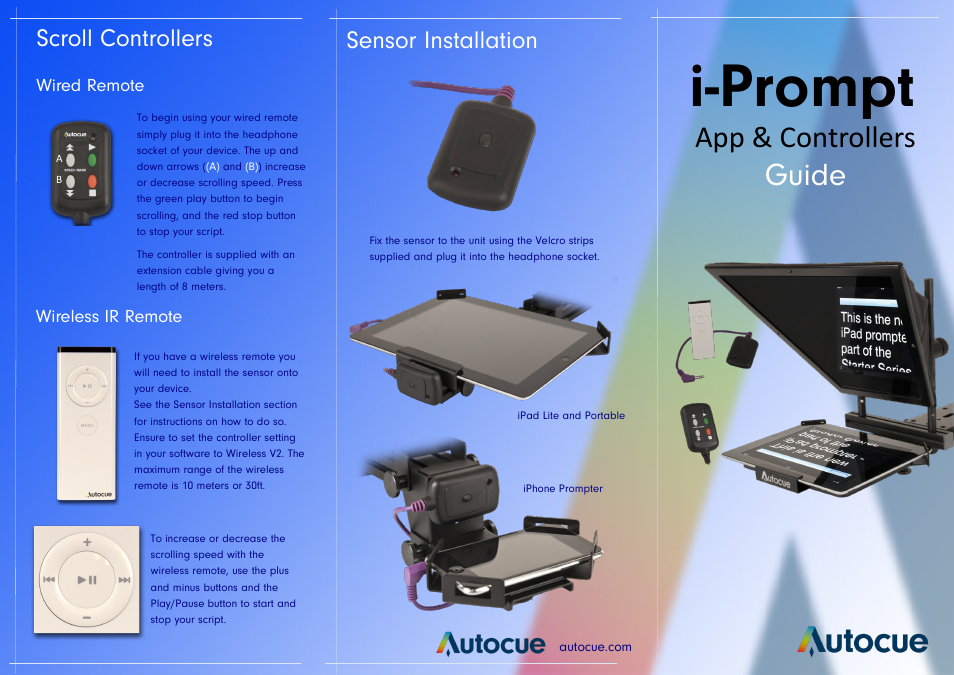 Autocue iPrompt Controls User Manual | 2 pages