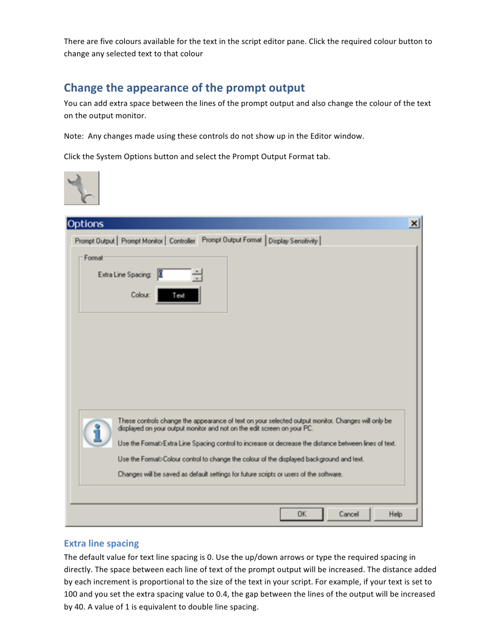 Change the appearance of the prompt output | Autocue QStart Teleprompting User Manual | Page 19 / 32