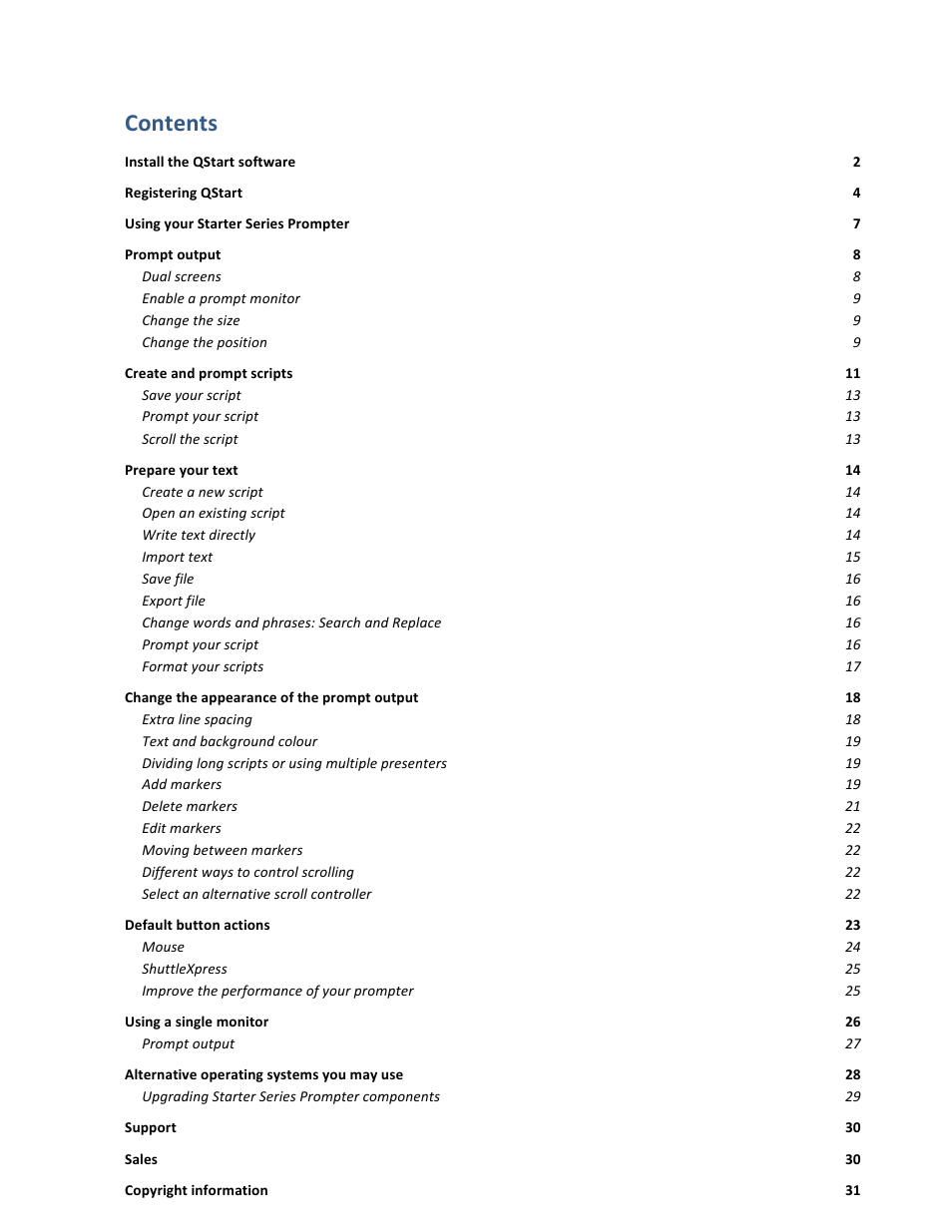 Autocue QStart Teleprompting User Manual | Page 2 / 32