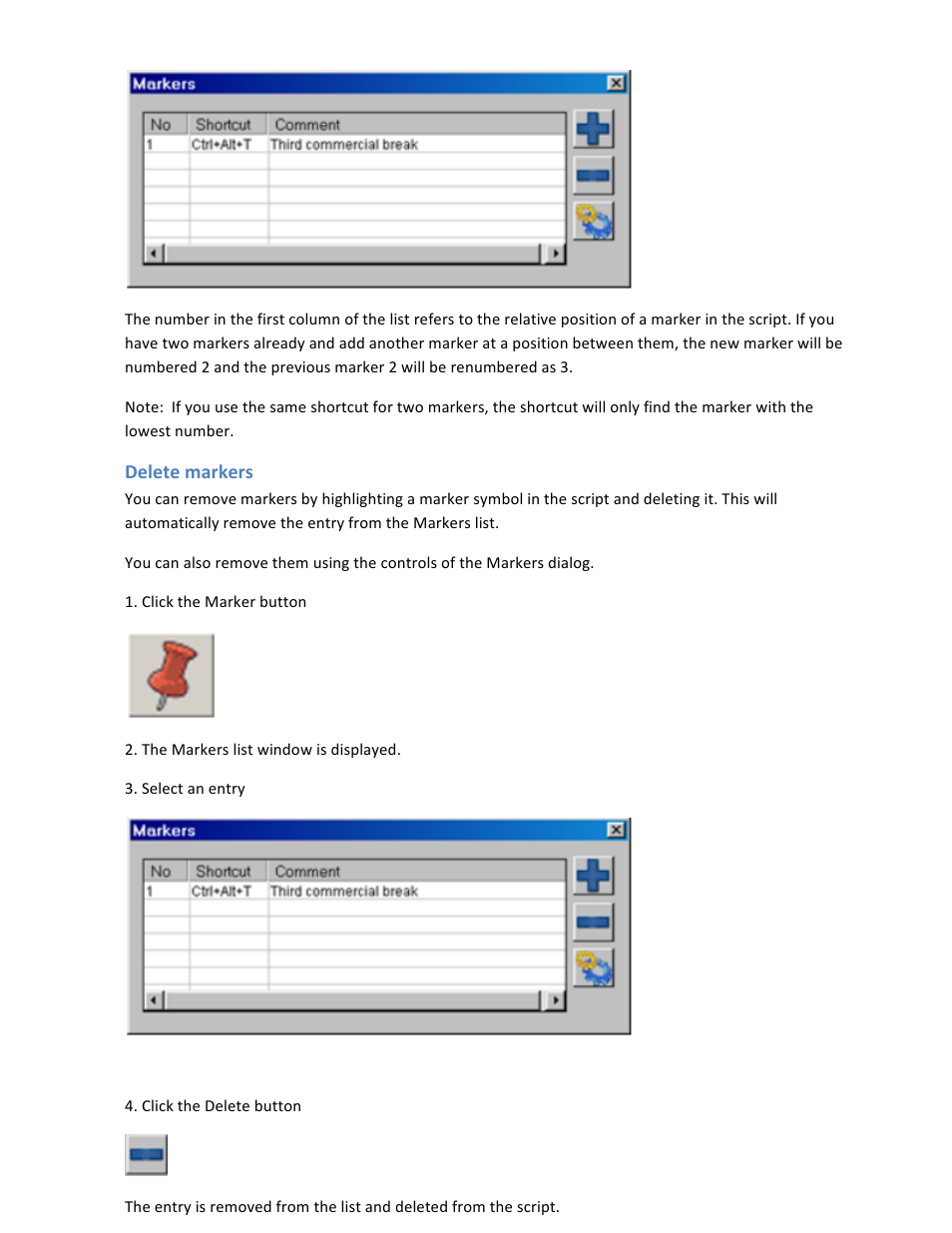 Delete markers | Autocue QStart Teleprompting User Manual | Page 22 / 32
