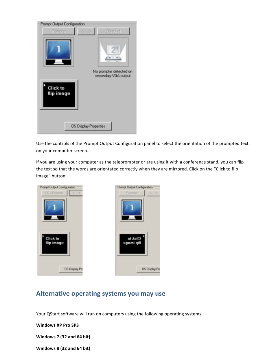 Alternative operating systems you may use | Autocue QStart Teleprompting User Manual | Page 29 / 32