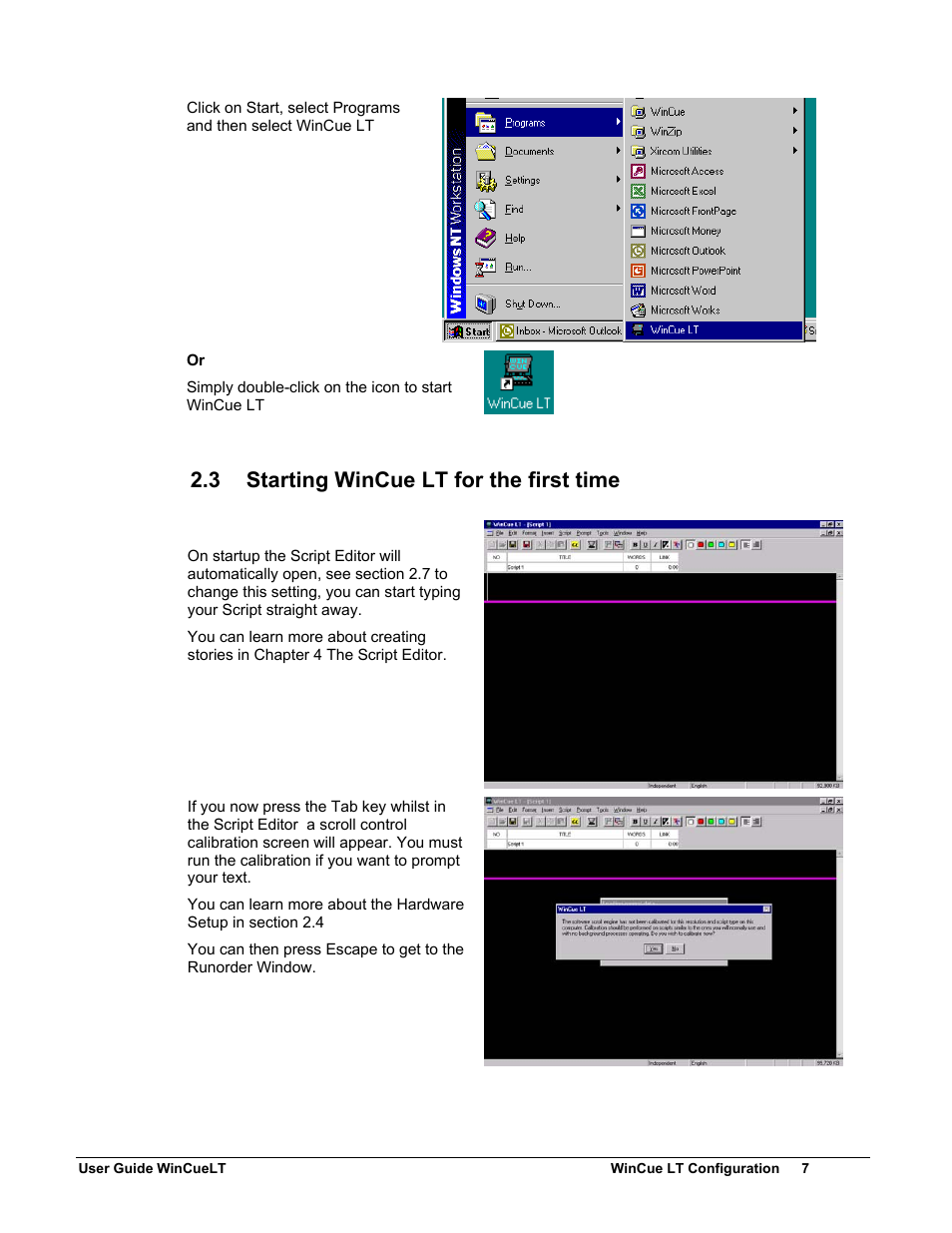 3 starting wincue lt for the first time | Autocue WinCueLT User Manual | Page 14 / 82