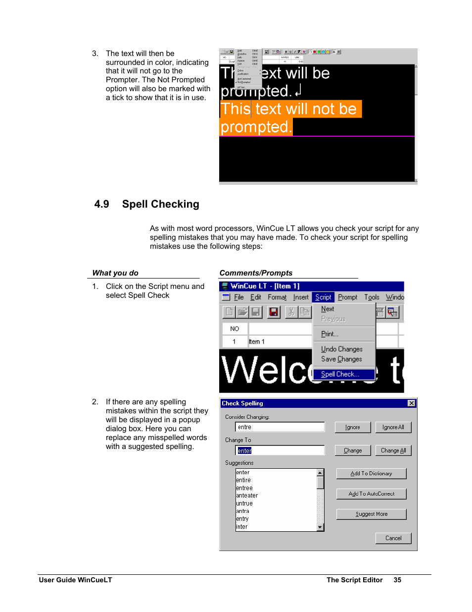 9 spell checking | Autocue WinCueLT User Manual | Page 42 / 82