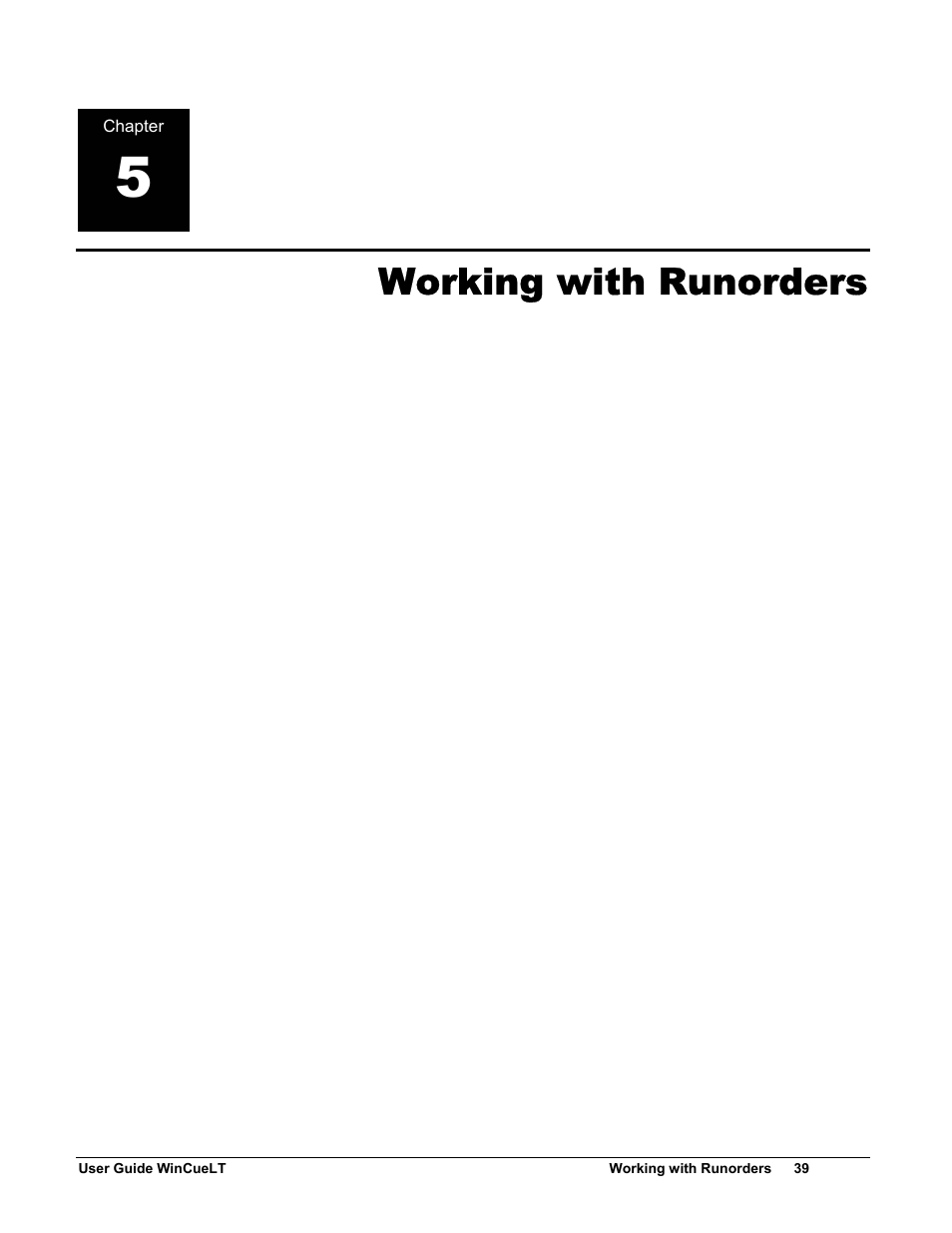 Working with runorders | Autocue WinCueLT User Manual | Page 46 / 82