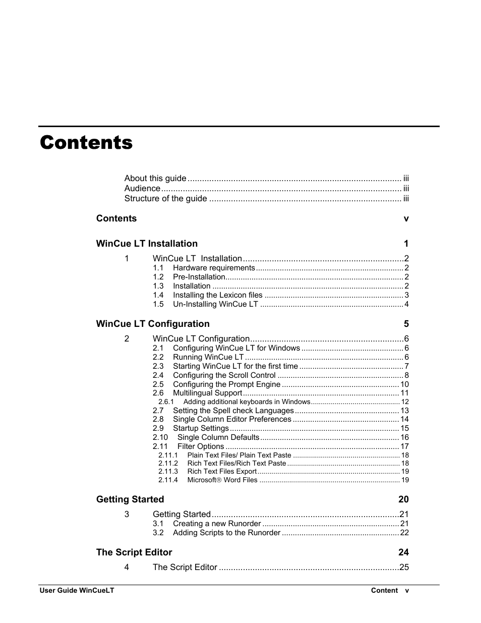 Autocue WinCueLT User Manual | Page 5 / 82