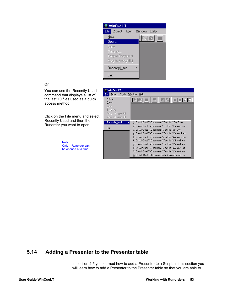 14 adding a presenter to the presenter table | Autocue WinCueLT User Manual | Page 60 / 82