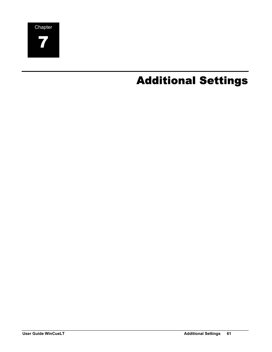 Additional settings | Autocue WinCueLT User Manual | Page 68 / 82