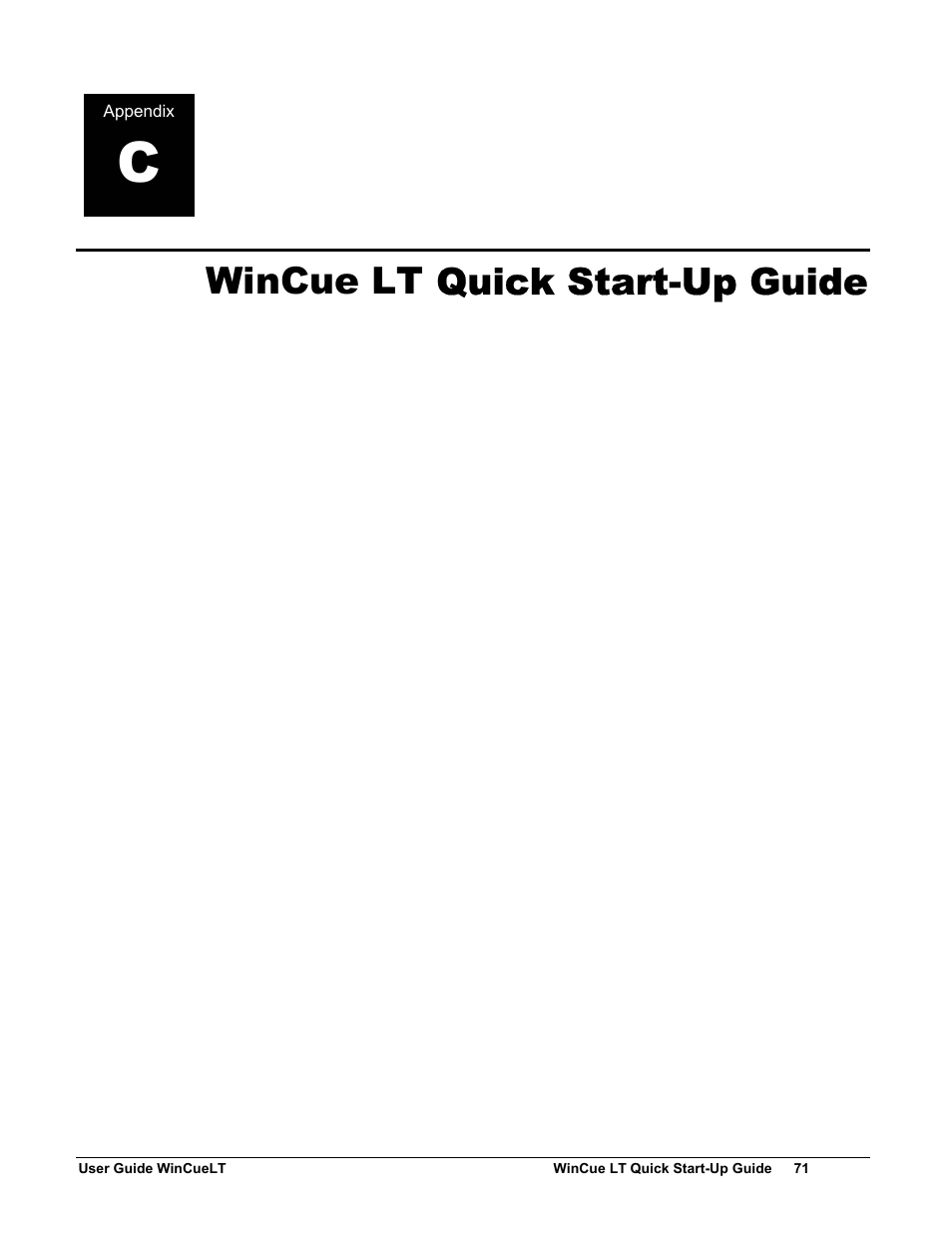 Wincue lt quick start-up guide | Autocue WinCueLT User Manual | Page 78 / 82