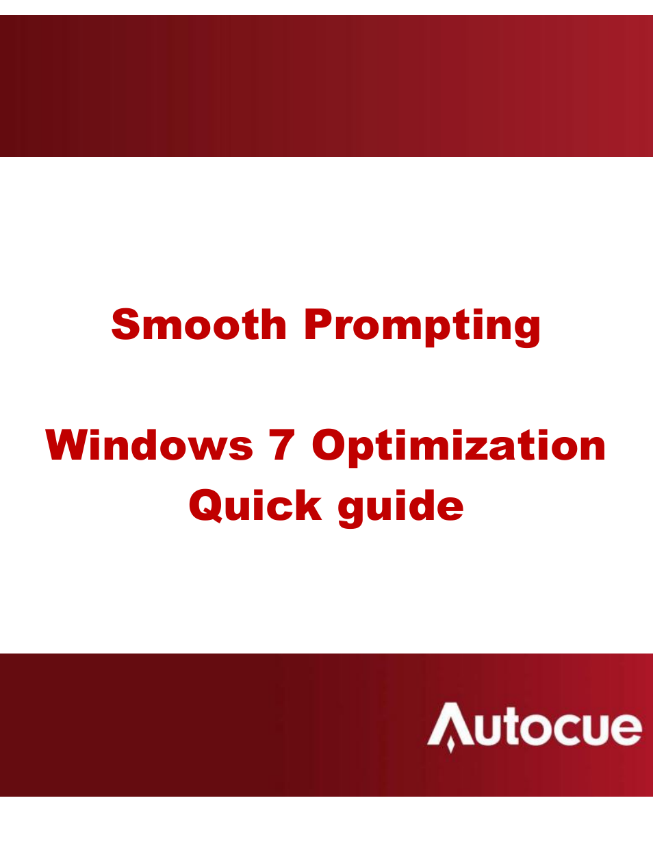 Autocue Prompting Optimization User Manual | 5 pages