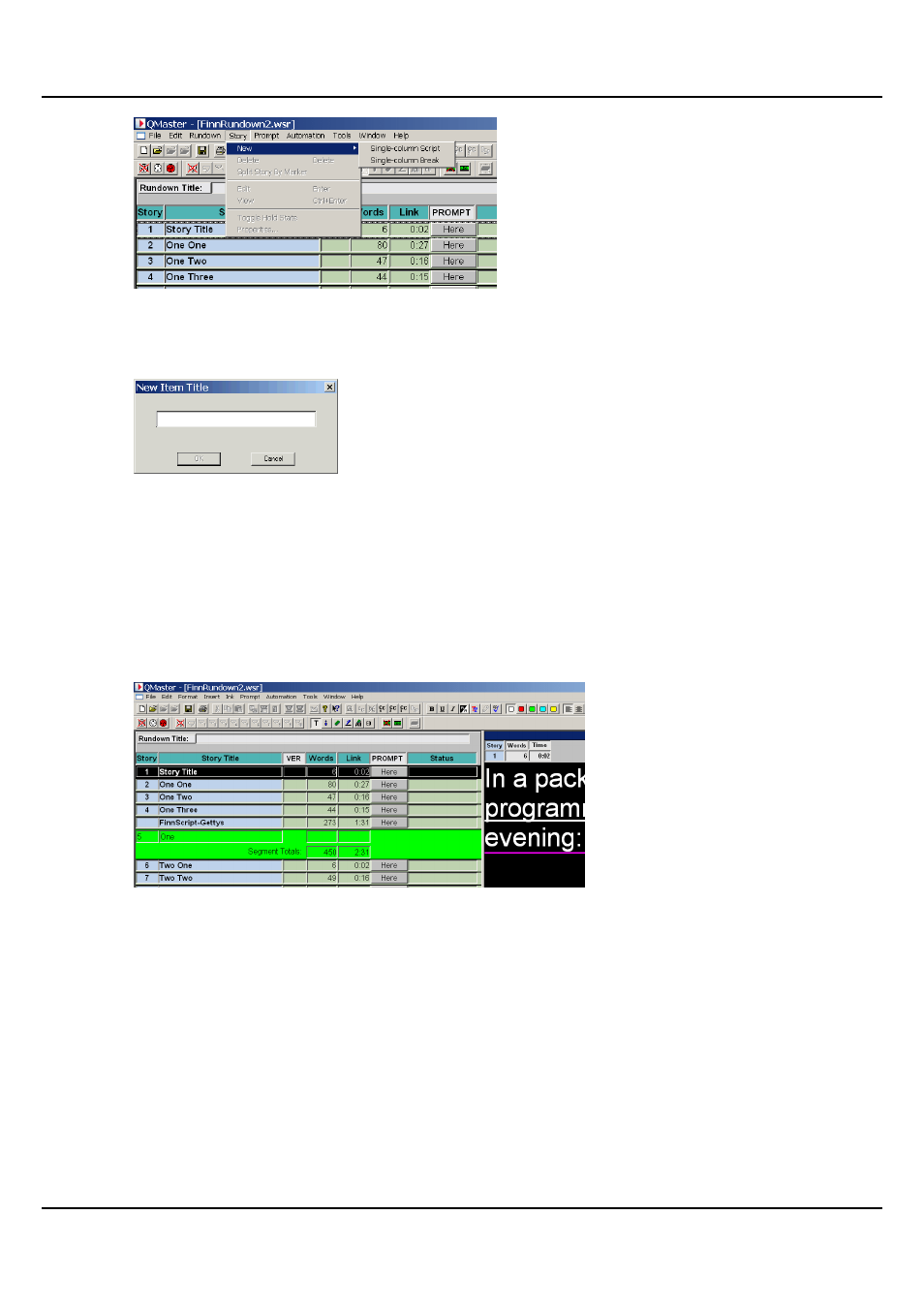 Editing scripts | Autocue QMaster Complex User Manual | Page 21 / 74