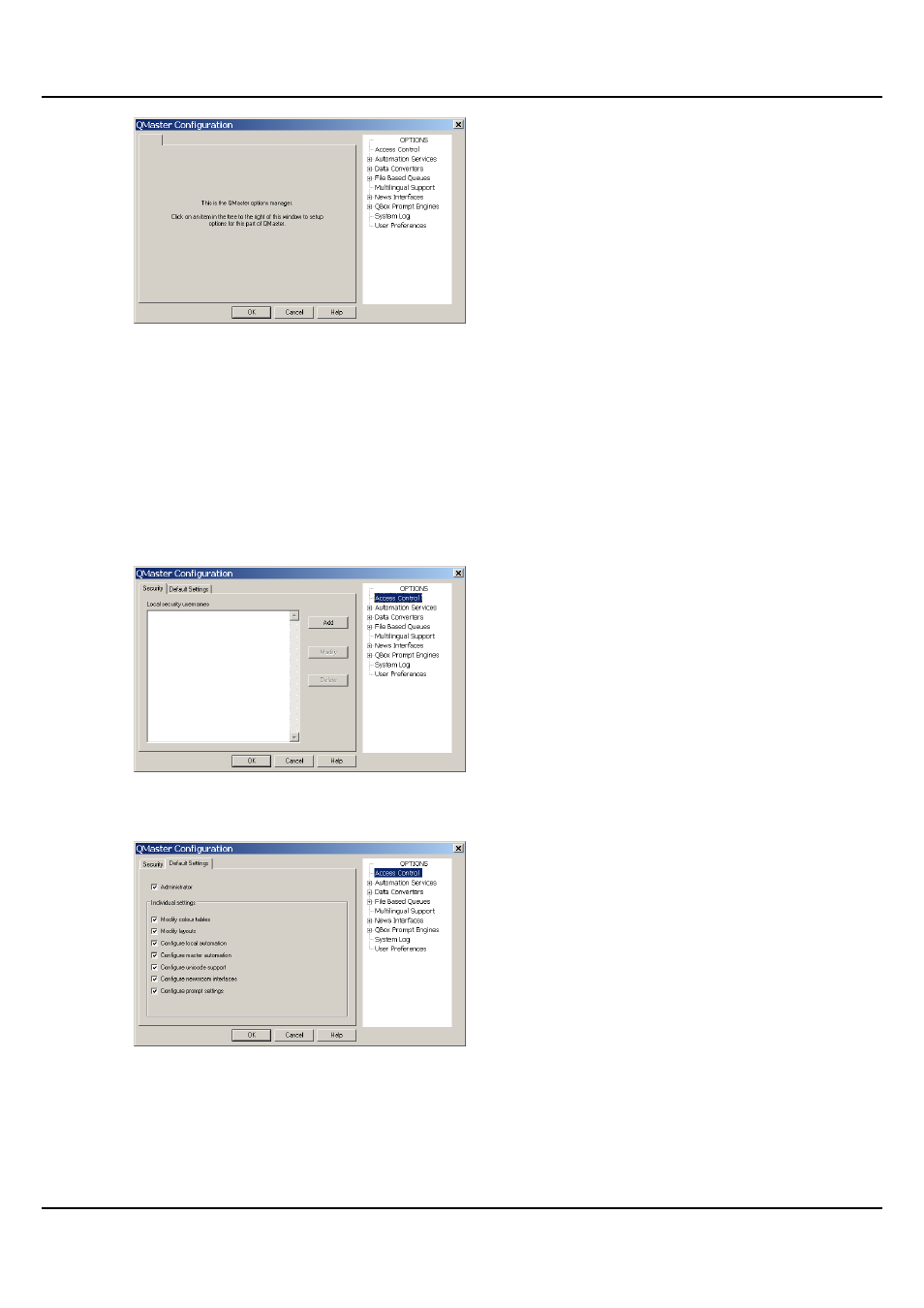 Access control, Automation services | Autocue QMaster Complex User Manual | Page 43 / 74