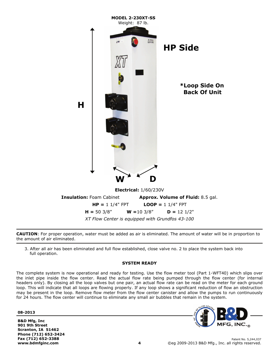 Hhp side | B&D Mfg XT User Manual | Page 4 / 4