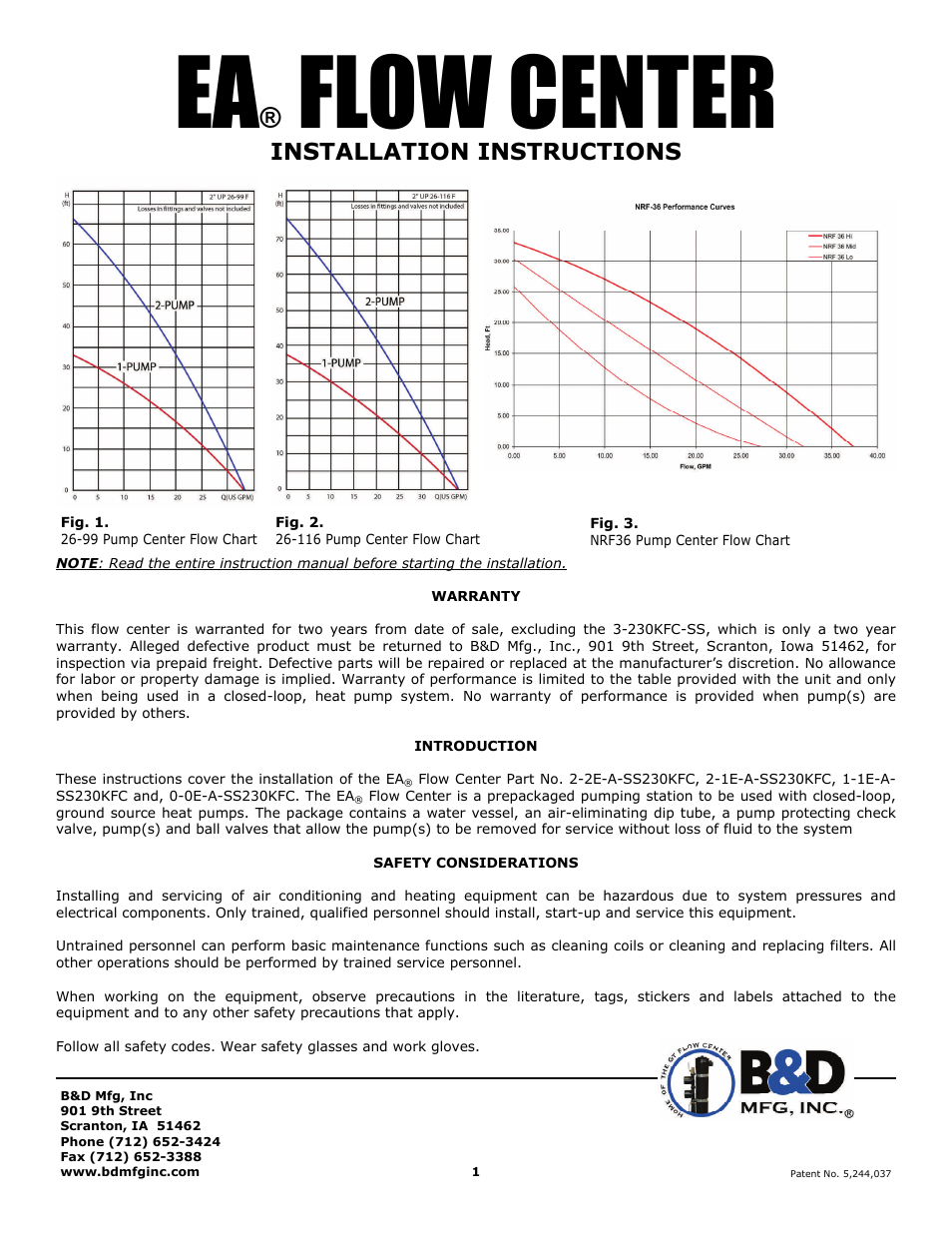 B&D Mfg EA-KFC User Manual | 4 pages