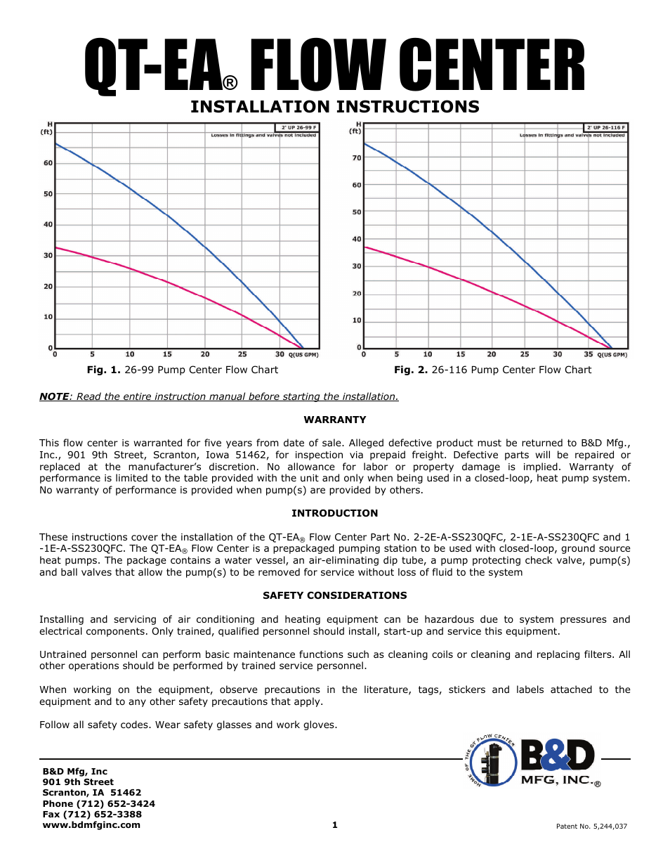 B&D Mfg EA-QT User Manual | 4 pages